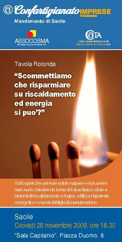 RISPARMIARE SULL'ENERGIA? SI PUO'<BR>
Il 26 novem