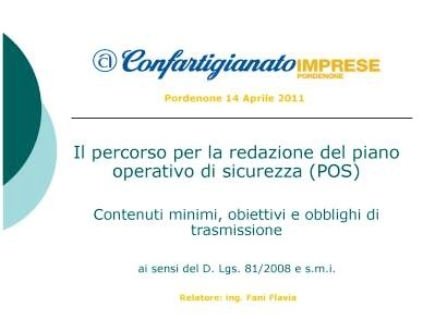 IL PIANO OPERATIVO PER LA SICUREZZA: I CONTENUTI M (Art. corrente, Pag. 1, Foto normale)