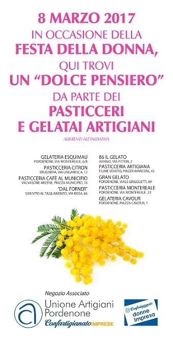 L'8 marzo un “dolce” pensiero per le donne dagli a