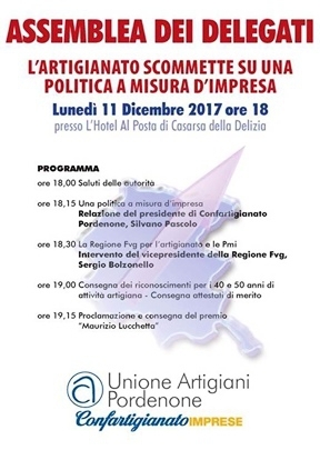 INVITO ASSEMBLEA DEI DELEGATI - 11 DICEMBRE 2017